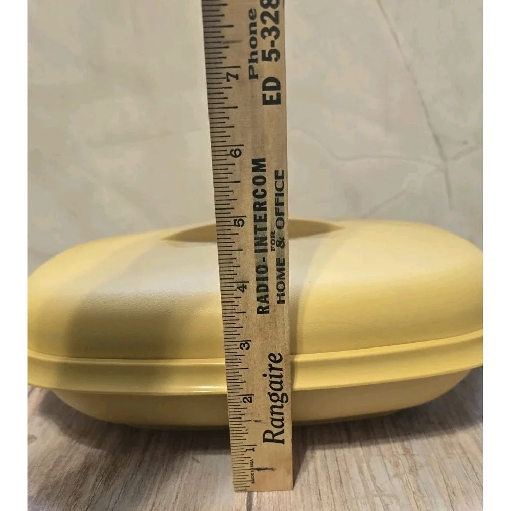 Vintage Tupperware Microwave Three Piece Steamer Harvest Gold